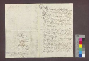 Schuldverschreibung des Simon Kiefer in Pfaffenweiler gegenüber Anton von Litschgi in Krozingen.