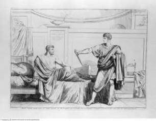 Pinelli, Bartolomeo, Istoria Romana. Incisa ad acqua forte da Bartolomeo Pinelli Romano. L'Anno 1818, e 1819. o.O.[Roma] u.J, "Manlio Torquato, udendo..."; (Taf. 35 [40])