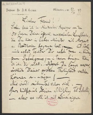 Brief an Franz Wüllner : 27.10.1899