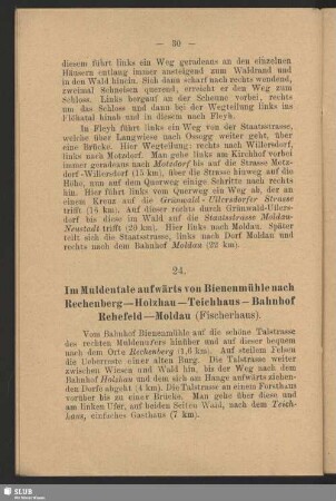 24. Im Muldentale aufwärts von Bienenmühle nach Rechenberg - Holzhau - Teichhaus - Bahnhof Rehefeld - Moldau