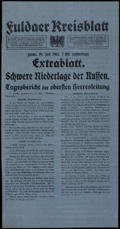 Ausgabe vom Montag, den 19. Juli 1915.
