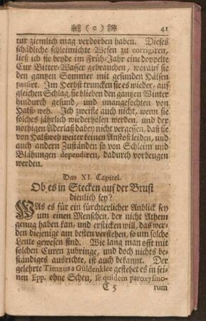 Das XI. Capitel. Ob es in Stecken auf der Brust dienlich sey