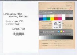 Entnazifizierung Paul Alwisch , geb. 06.11.1900 (Lehrer)