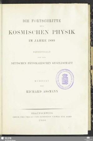 55.1899(1900): Die Fortschritte der Physik : dargest. von d. Physikalischen Gesellschaft zu Berlin