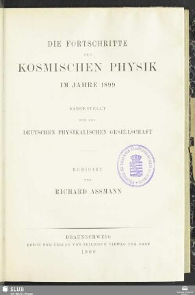 55.1899(1900): Die Fortschritte der Physik : dargest. von d. Physikalischen Gesellschaft zu Berlin