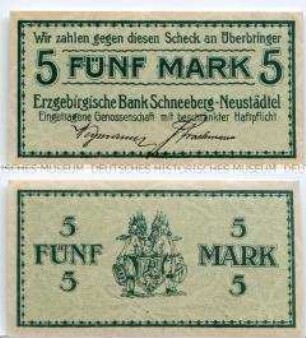 Schneeberg, Erzgebirgische Bank, 5 Mark
