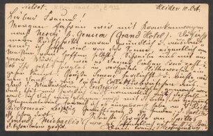 Postkartendiktat an Friedrich Spitta : 10.10.1899