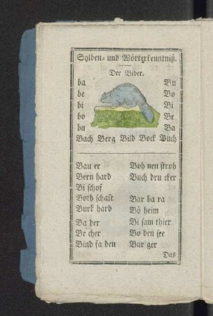 Sylben= und Wörterkenntniß.