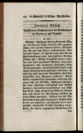 Zweyter Absatz. Verschiedene Beschaffenheit der Erdichtungen in Beziehung auf Realität.