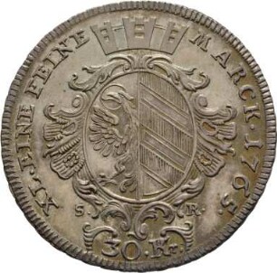 Münze, 1/2 Guldentaler (30 Kreuzer), 1765