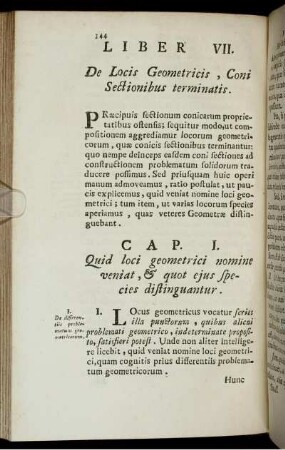 Liber VII. De Locis Geometricis, Coni Sectionibus terminatis.