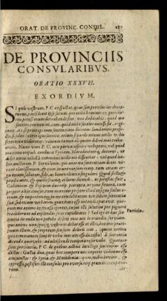 De Provinciis Consularibus. Oratio XXXVII.