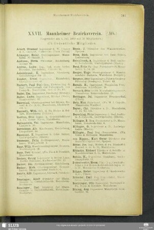 XXVII. Mannheimer Bezirksverein.