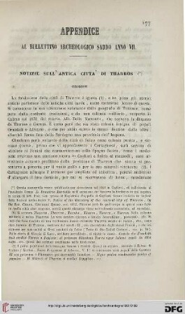 7: Notizie sull'antica città di Tharros