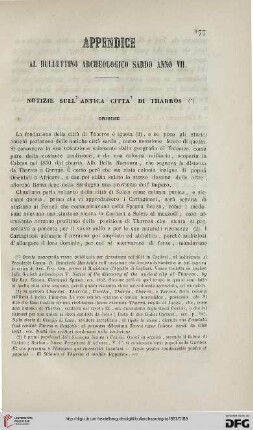 7: Notizie sull'antica città di Tharros