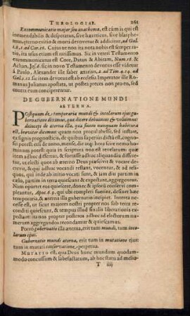 De Gubernatione Mundi Aeterna.