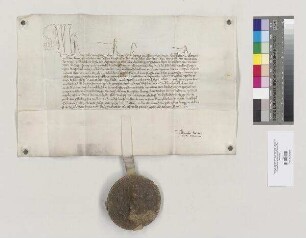 König Ruprecht verleiht Abt Johann von St. Emmeram die Regalien des Klosters. S=A