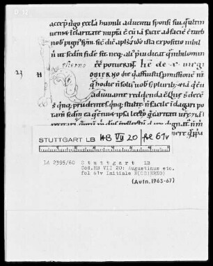 Augustinus etcetera, Sermones — Initiale H(ODIERNO), Folio 61verso