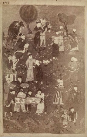 Persische Miniatur : Persische Miniatur mit verschiedenen Szenen.