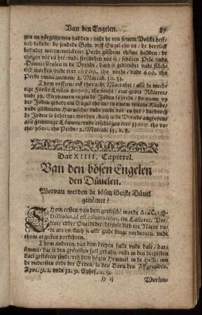 Dat XIIII. Capittel. Van den bösen Engelen und Düvelen.