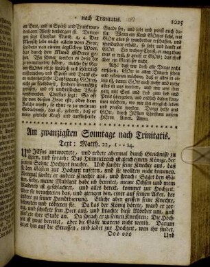 Am zwanzigsten Sonntage nach Trinitatis. - Am ein und zwanzigsten Sonntage nach Trinitatis.