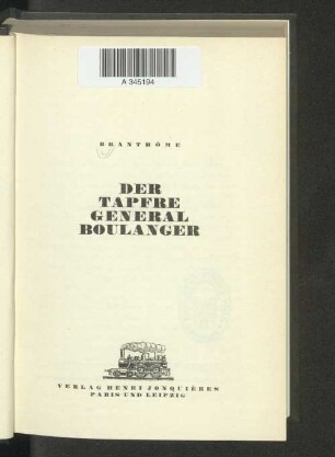 Der tapfre General Boulanger