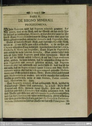 Pars V. De Regno Minerali