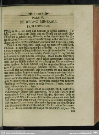 Pars V. De Regno Minerali