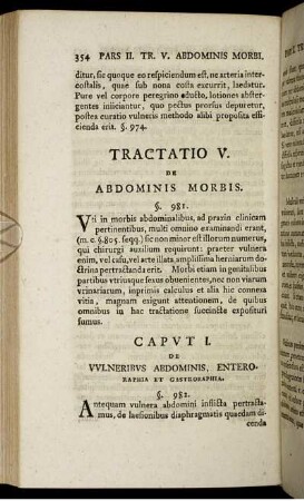 Tractatio V. De abdominis morbis.