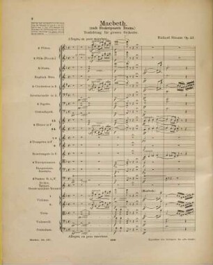 Macbeth : Tondichtung für großes Orchester (nach Shakespeare's Drama) ; op. 23