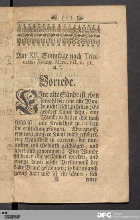 Am XII. Sonntage nach Trinitatis, Evang. Marc. VII. v. 31.