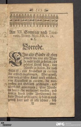 Am XII. Sonntage nach Trinitatis, Evang. Marc. VII. v. 31.