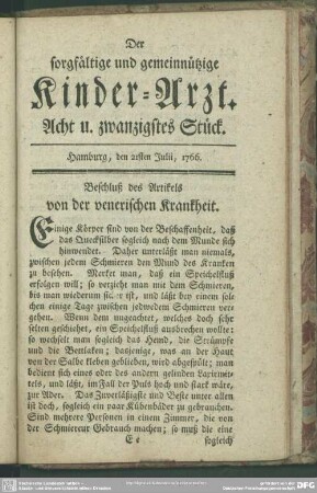Acht u. zwanzigstes Stück