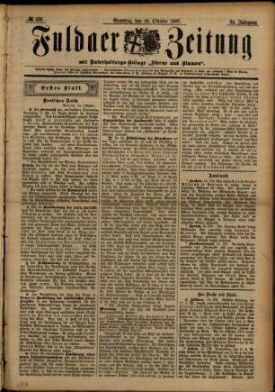 Erste Ausgabe vom Samstag, den 16. Oktober 1897.