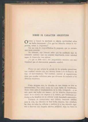 Sobre el carácter argentino