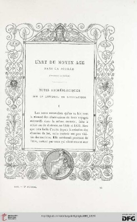 2. Pér. 22.1880: L' art du Moyen Âge dans la Pouille, 1, Notes archéologiques sur le littoral de l'Adriatique