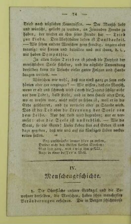 IV. Menschengeschichte