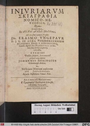 Iniuriarum Skiagraphia Nomico-Methodica