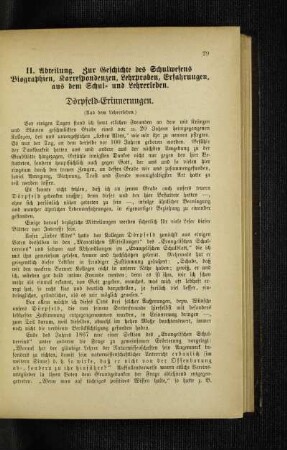 Dörpfeld-Einnerungen : (aus dem Lehrerleben)