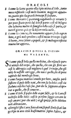 Oracoli Della S. Svsanna Valente.