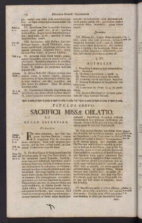 108-130, Titukus CXXVII. Sacrificii missae oblatio.
