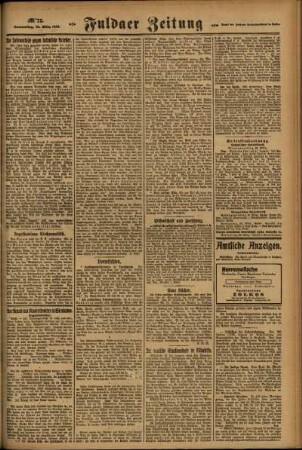 Zweite Ausgabe vom Donnerstag, den 29. März 1923.