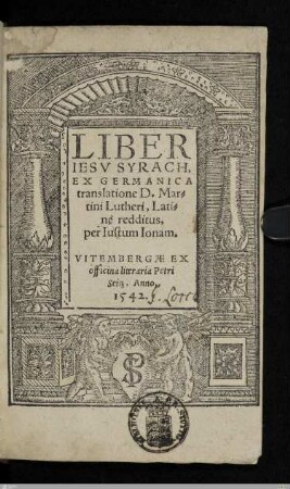 Liber Iesv Syrach