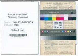 Entnazifizierung Kurt Kalweit , geb. 13.10.1916 (Filmoperateur)
