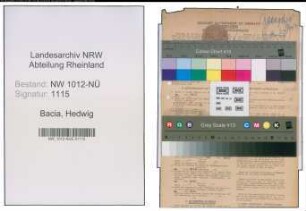 Entnazifizierung Hedwig Bacia , geb. 26.09.1908 (Angestellte)