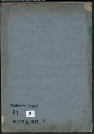 Zivilstandsregister der evangelischen Gemeinde Levern, Kreis Lübbecke (GHT 1812) (Gemeinde: Evangelische Gemeinde Levern)