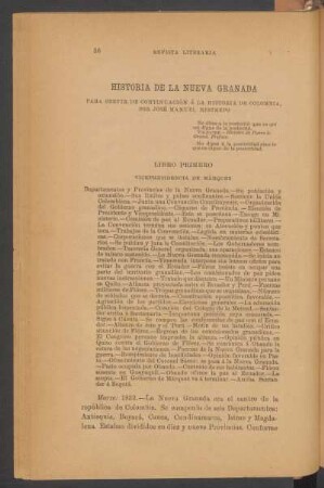 Historia de la Nueva Granada para servir de continuación á la historia de Colombia