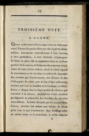 Troisième Nuit. L' Homme.