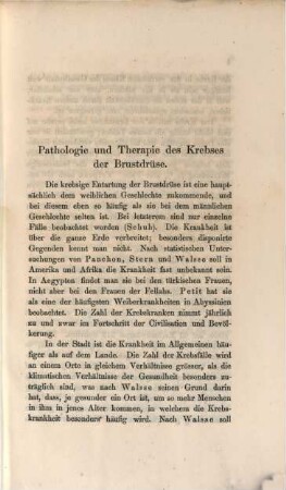 Pathologie und Therapie des Krebses der Brustdrüse mit Krankengeschichte
