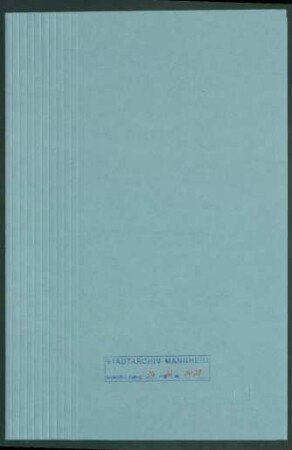 Stanislaus Faber, Gastwirt, Inhaber der Gaststätte "Quick" in Mannheim, G 3, 7 - Kostenakt